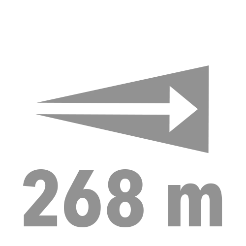 Beam distance 268 m