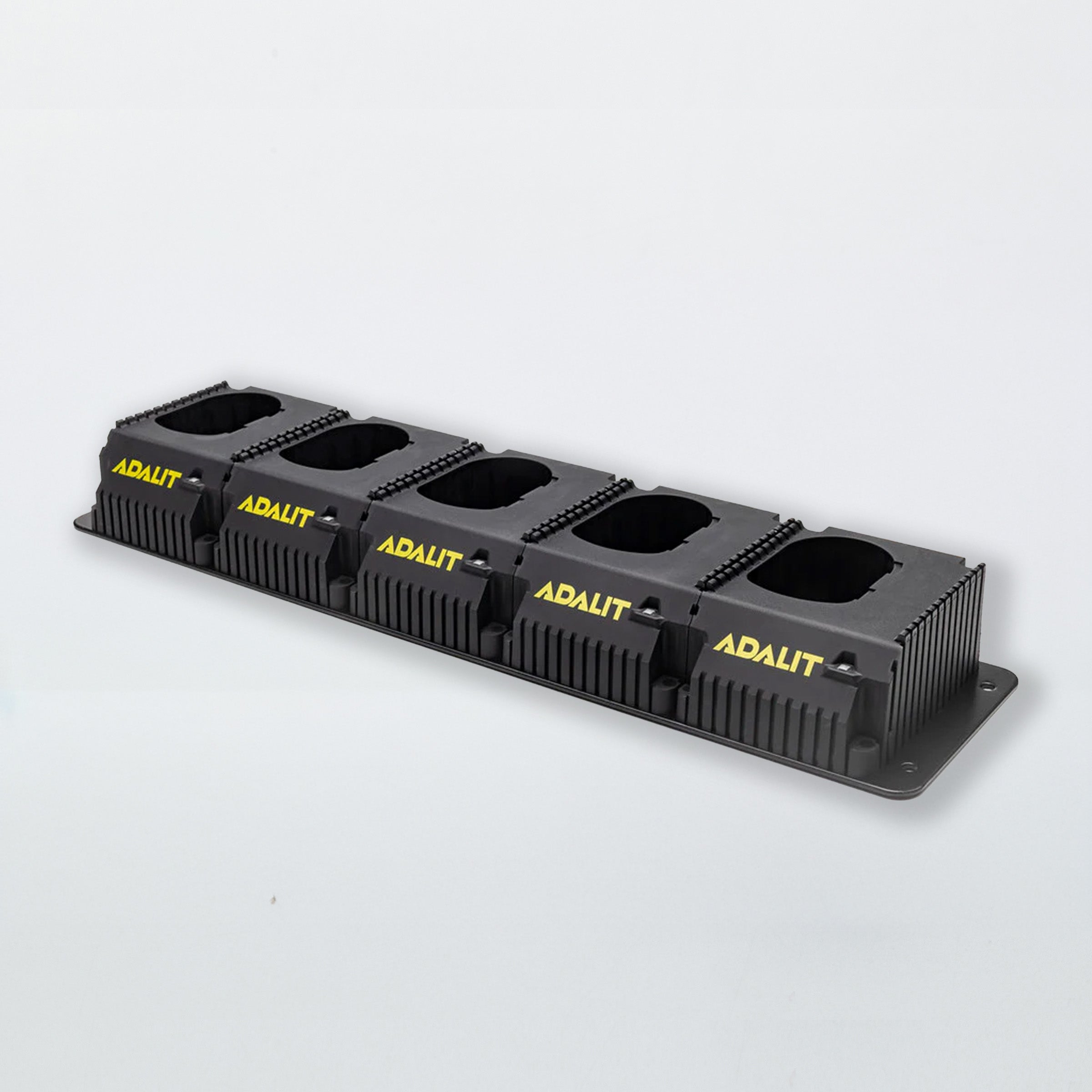 Black Adalit product with multiple compartments on a white background